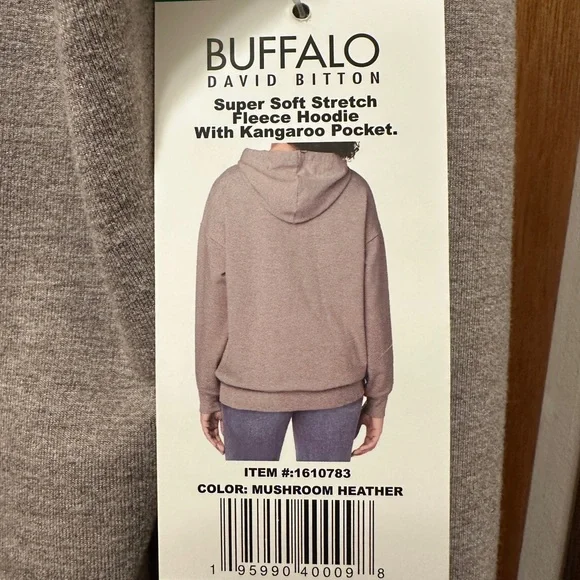 XL Buffalo David Bitton Purple / Gray Hoodie Sweatshirt - Picture 4 of 13